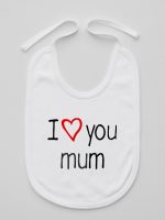 i love you mum z sercem śliniak niemowlęcy kolor biały 088 i love you mum z sercem śliniak niemowlęcy kolor biały 088