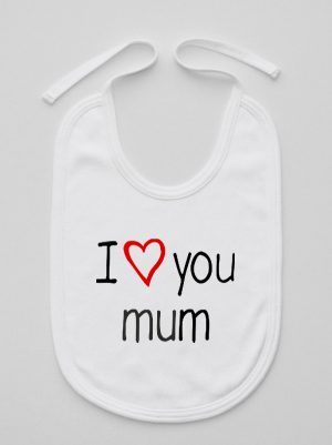 i love you mum z sercem śliniak niemowlęcy kolor biały 088