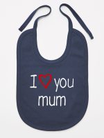 i love you mum z sercem śliniak niemowlęcy kolor granatowy 088 i love you mum z sercem śliniak niemowlęcy kolor granatowy 088