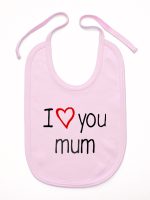 i love you mum z sercem śliniak niemowlęcy kolor różowy 088 i love you mum z sercem śliniak niemowlęcy kolor różowy 088
