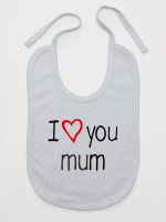 i love you mum z sercem śliniak niemowlęcy kolor szary 088 i love you mum z sercem śliniak niemowlęcy kolor szary 088