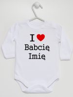 i love z imieniem babci body z długim rękawem kolor biały 164