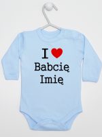 i love z imieniem babci body z długim rękawem kolor błękitny 164