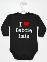 i love z imieniem babci body z długim rękawem kolor czarny 164