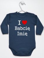 i love z imieniem babci body z długim rękawem kolor granatowy 164