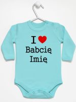 i love z imieniem babci body z długim rękawem kolor miętowy 164