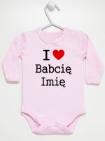 i love z imieniem babci body z długim rękawem kolor różowy 164
