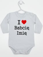 i love z imieniem babci body z długim rękawem kolor szary 164