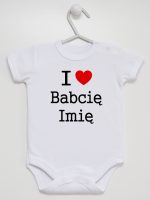 i love z imieniem babci body z krótkim rękawem kolor biały 164