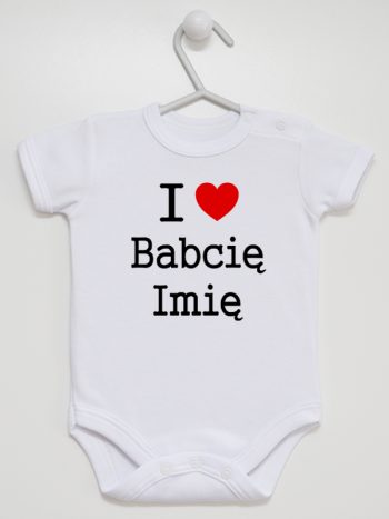 i love z imieniem babci body z krótkim rękawem kolor biały 164