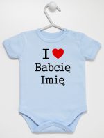 i love z imieniem babci body z krótkim rękawem kolor błękitny 164
