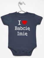 i love z imieniem babci body z krótkim rękawem kolor granatowy 164
