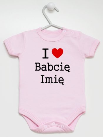 i love z imieniem babci body z krótkim rękawem kolor różowy 164