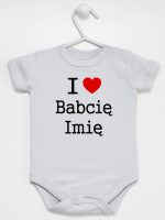 i love z imieniem babci body z krótkim rękawem kolor szary 164