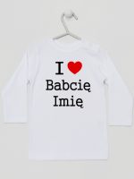 i love z imieniem babci koszulka z długim rękawem kolor biały 164