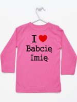 i love z imieniem babci koszulka z długim rękawem kolor ciemny różowy 164