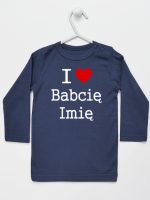 i love z imieniem babci koszulka z długim rękawem kolor granatowy 164