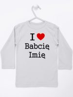 i love z imieniem babci koszulka z długim rękawem kolor szary 164