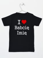 i love z imieniem babci koszulka z krótkim rękawem kolor czarny 164