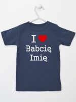 i love z imieniem babci koszulka z krótkim rękawem kolor granatowy 164