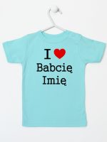 i love z imieniem babci koszulka z krótkim rękawem kolor miętowy 164