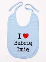 i love z imieniem babci śliniak niemowlęcy kolor błękitny 164