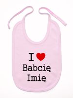 i love z imieniem babci śliniak niemowlęcy kolor różowy 164