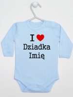 i love z imieniem dziadka body z długim rękawem kolor błękitny 165
