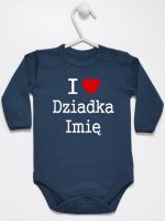 i love z imieniem dziadka body z długim rękawem kolor granatowy 165