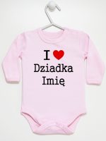 i love z imieniem dziadka body z długim rękawem kolor różowy 165