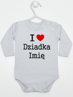 i love z imieniem dziadka body z długim rękawem kolor szary 165