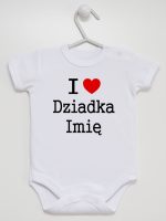 i love z imieniem dziadka body z krótkim rękawem kolor biały 165