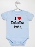 i love z imieniem dziadka body z krótkim rękawem kolor błękitny 165