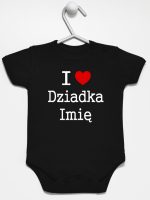 i love z imieniem dziadka body z krótkim rękawem kolor czarny 165