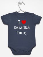 i love z imieniem dziadka body z krótkim rękawem kolor granatowy 165
