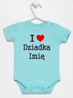 i love z imieniem dziadka body z krótkim rękawem kolor miętowy 165