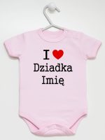 i love z imieniem dziadka body z krótkim rękawem kolor różowy 165