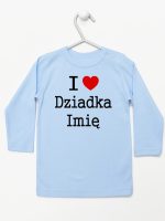 i love z imieniem dziadka koszulka z długim rękawem kolor błękitny 165