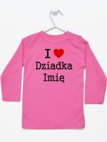 i love z imieniem dziadka koszulka z długim rękawem kolor ciemny różowy 165