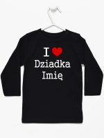 i love z imieniem dziadka koszulka z długim rękawem kolor czarny 165