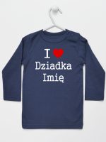 i love z imieniem dziadka koszulka z długim rękawem kolor granatowy 165
