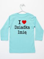 i love z imieniem dziadka koszulka z długim rękawem kolor miętowy 165
