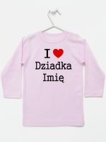 i love z imieniem dziadka koszulka z długim rękawem kolor różowy 165