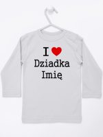 i love z imieniem dziadka koszulka z długim rękawem kolor szary 165