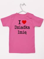 i love z imieniem dziadka koszulka z krótkim rękawem kolor ciemny różowy 165