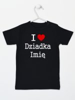 i love z imieniem dziadka koszulka z krótkim rękawem kolor czarny 165