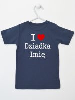 i love z imieniem dziadka koszulka z krótkim rękawem kolor granatowy 165