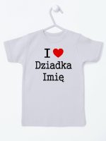 i love z imieniem dziadka koszulka z krótkim rękawem kolor szary 165