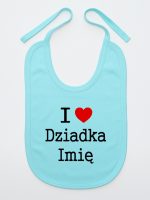 i love z imieniem dziadka śliniak niemowlęcy kolor miętowy 165