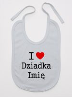 i love z imieniem dziadka śliniak niemowlęcy kolor szary 165